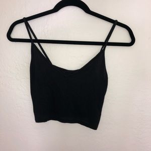 Black crop tank top